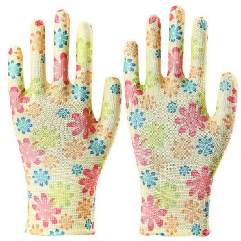 Patterned 13-Gauge Nylon Printed Safety Gloves – Thin, Breathable, Non-Coated for Household & Labor Tasks