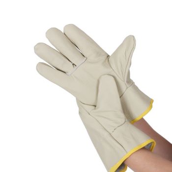 Short All-Leather Welding Gloves – Thickened Heat-Insulating, Abrasion-Resistant Driver Safety Gloves